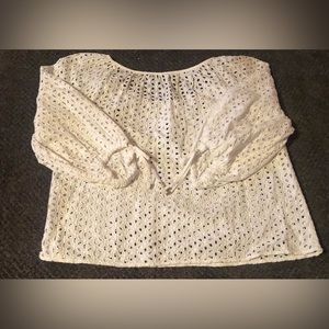 White House Black market white, crop top.